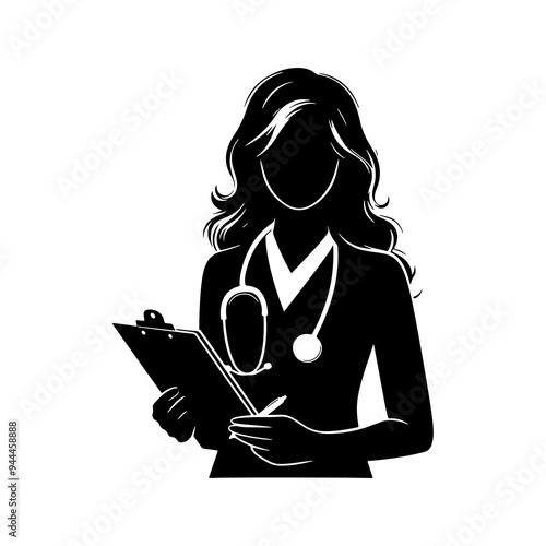 Medical assistant vector icon on white background, hospital nurse icon, doctor vector icon, medical care icon