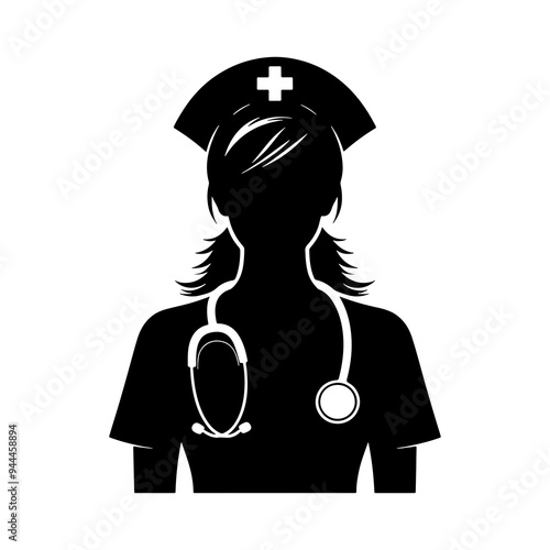 Medical assistant vector icon on white background, hospital nurse icon, doctor vector icon, medical care icon