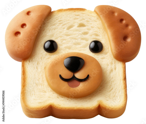 PNG Cute dog-shaped bread slice photo