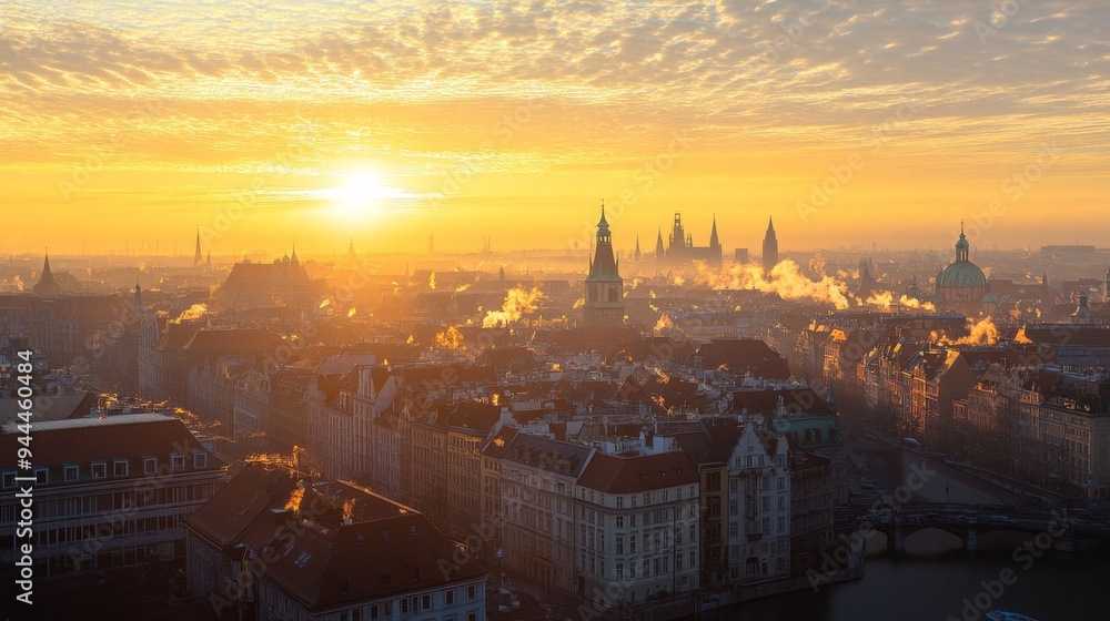 Fototapeta premium Cityscape at Sunrise