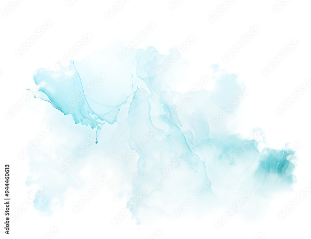 Obraz premium Watercolor cloud in soft blue hues creates a dreamy and ethereal atmosphere