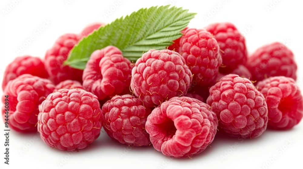 Fresh Raspberries With Leaf Fresh Raspberries With Leaf