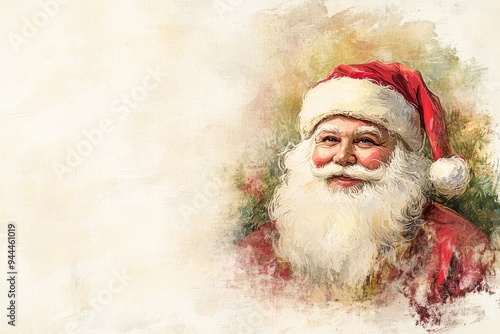 The holly jolly santa claus portrait, snow, red, grandfather, hat, santa, christmas, claus, xmas, faces, celebrations, dresses, sideburns, beard, winter, people, traditional, season, December photo