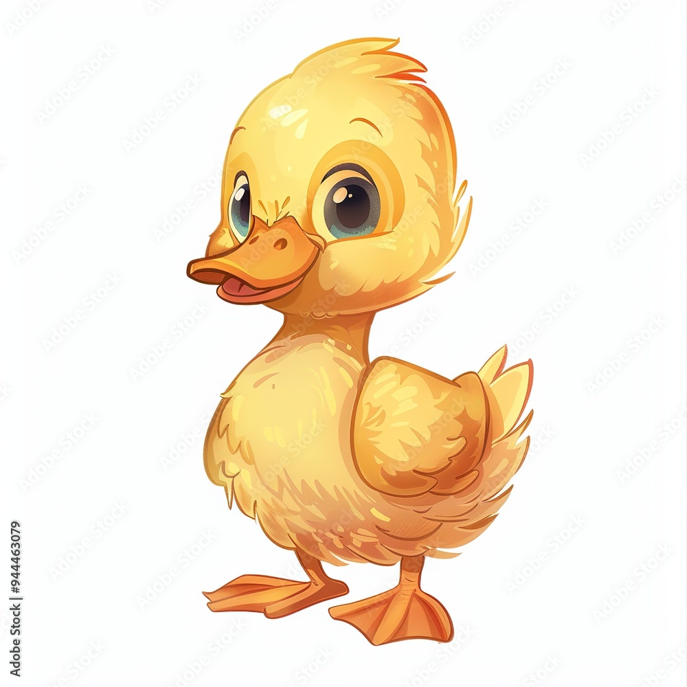 Fototapeta premium Duck Wood element animal cartoon isolated whitebackground 16:9