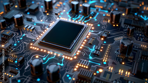 Circuit board background. Electronic computer hardware technology. Motherboard digital chip. Tech science background. 