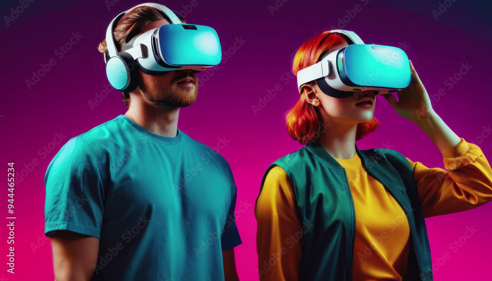 people wearing virtual reality glasses. web 3.0. virtual reality. technologies of the future. AI technologies. people wearing virtual reality glasses. web 3.0. virtual reality. technologies of the future. AI technologies.