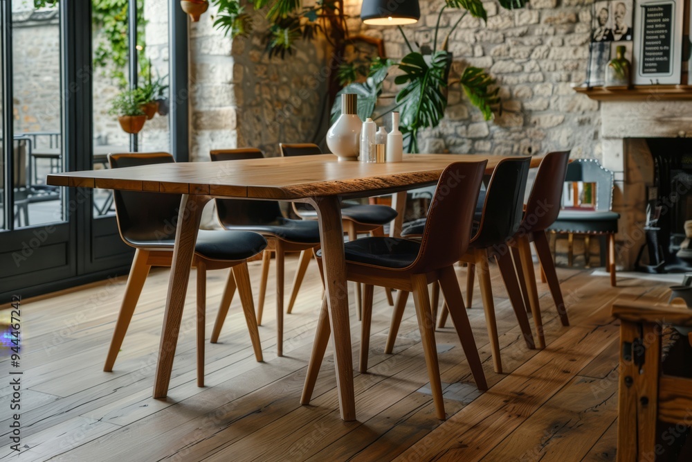 A beautifully crafted dining table measuring 200cm, featuring light oak wood legs and vintage charm, surrounded by stylish chairs in a warm, inviting space. A beautifully crafted dining table measuring 200cm, featuring light oak wood legs and vintage charm, surrounded by stylish chairs in a warm, inviting space.