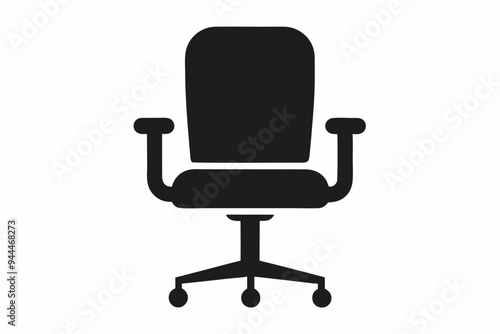 chair icon, office chair vector silhouette illustration	
