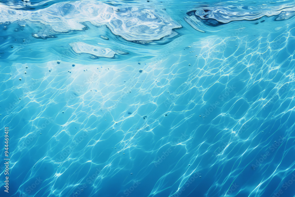 Processed collage of blue water waves texture in sunlight. Background for banner, backdrop Processed collage of blue water waves texture in sunlight. Background for banner, backdrop
