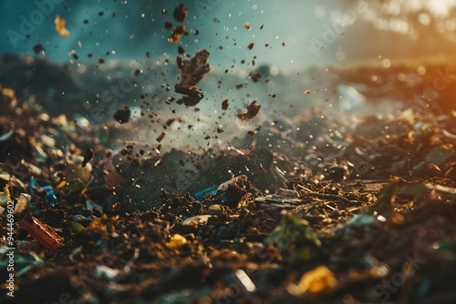 Garbage recycling. dirt concept