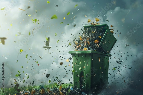 Garbage recycling . cleaning ecoligy concept photo