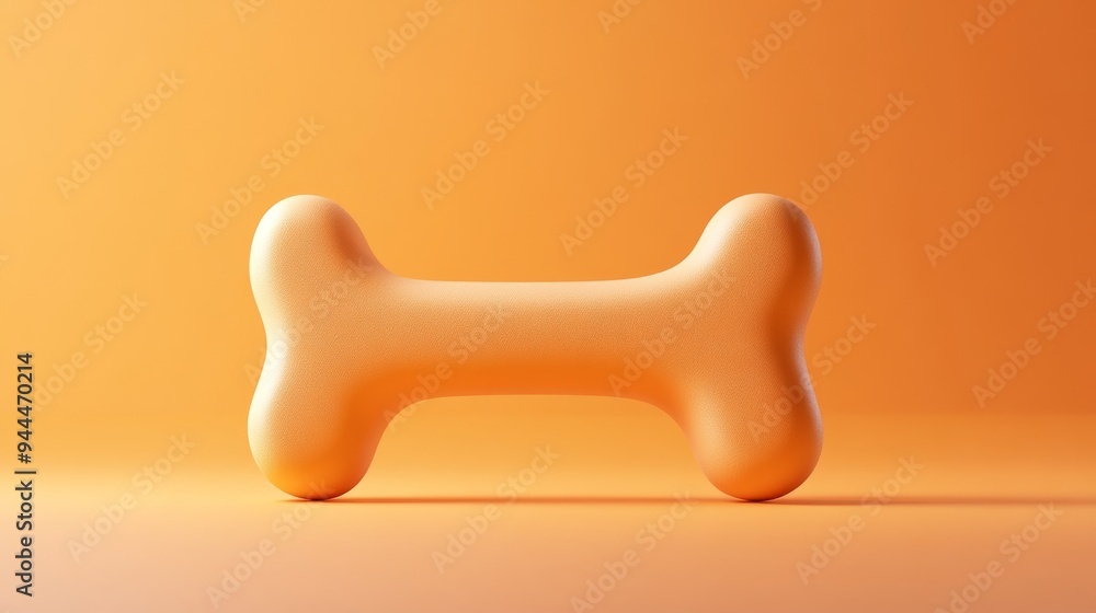 A 3D single icon of a dog treat shaped like a bone illustrated in a minimalistic design with smooth rounded edges and a soft shadow beneath it A 3D single icon of a dog treat shaped like a bone illustrated in a minimalistic design with smooth rounded edges and a soft shadow beneath it