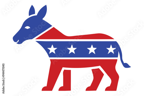 democrat donkey red white and blue political Isola. 