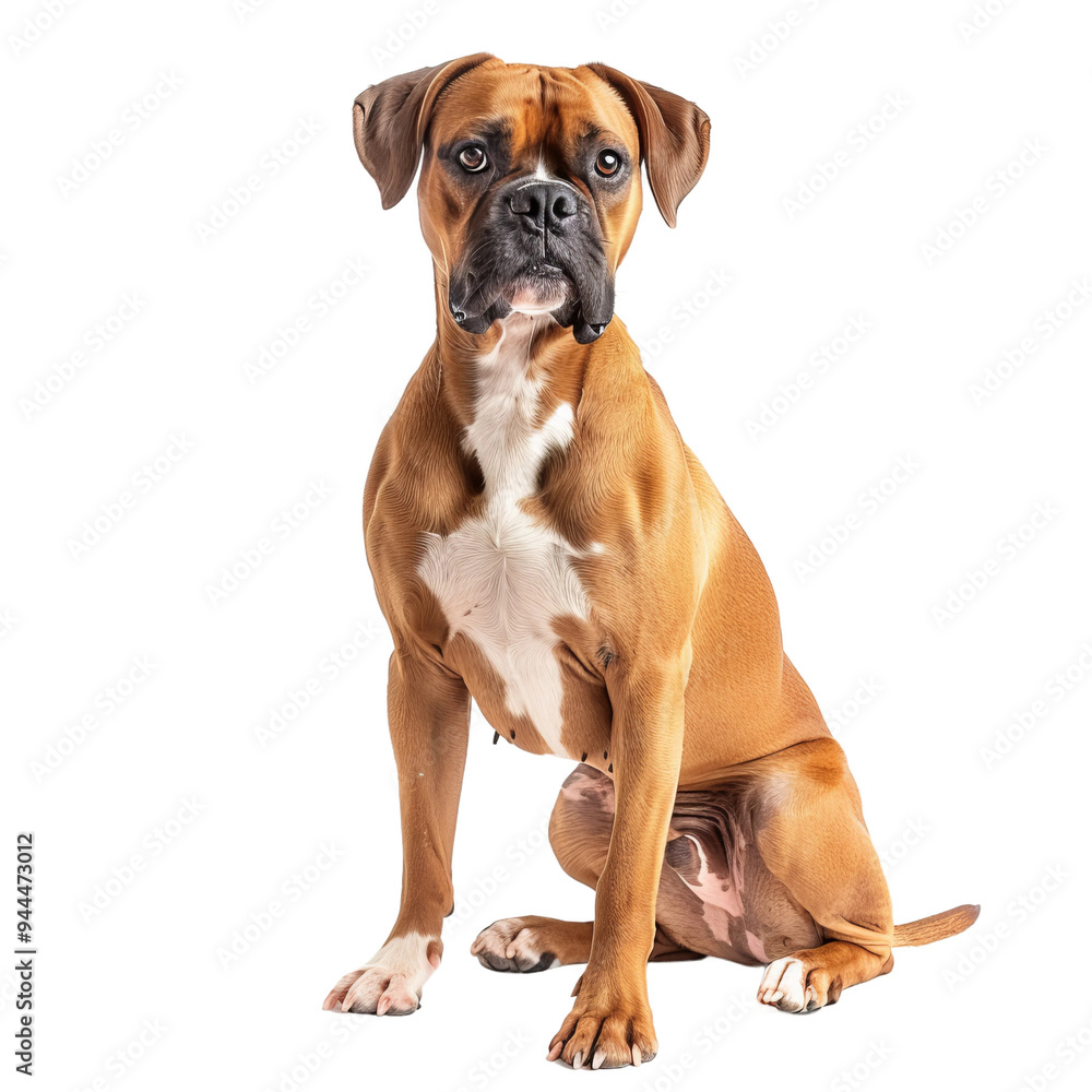 sitting boxer dog isolated on white background sitting boxer dog isolated on white background