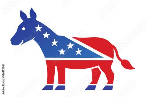 democrat donkey red white and blue political Isola. 