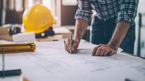 A site supervisor discussing changes to blueprints with an architect at a construction site