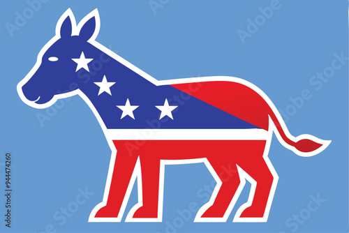 democrat donkey red white and blue political Isola. 