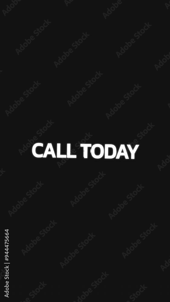 Animated video with 'Call Today' text in repeated circular loops, zooming in and out with alternating right and left turns, featuring yellow words on a black background. Animated video with 'Call Today' text in repeated circular loops, zooming in and out with alternating right and left turns, featuring yellow words on a black background.