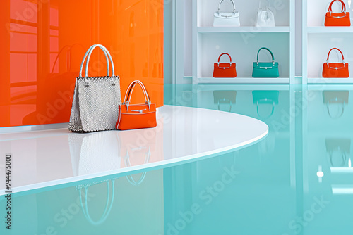 Orange and Grey Handbags Fashion Accessories Trendy Bags