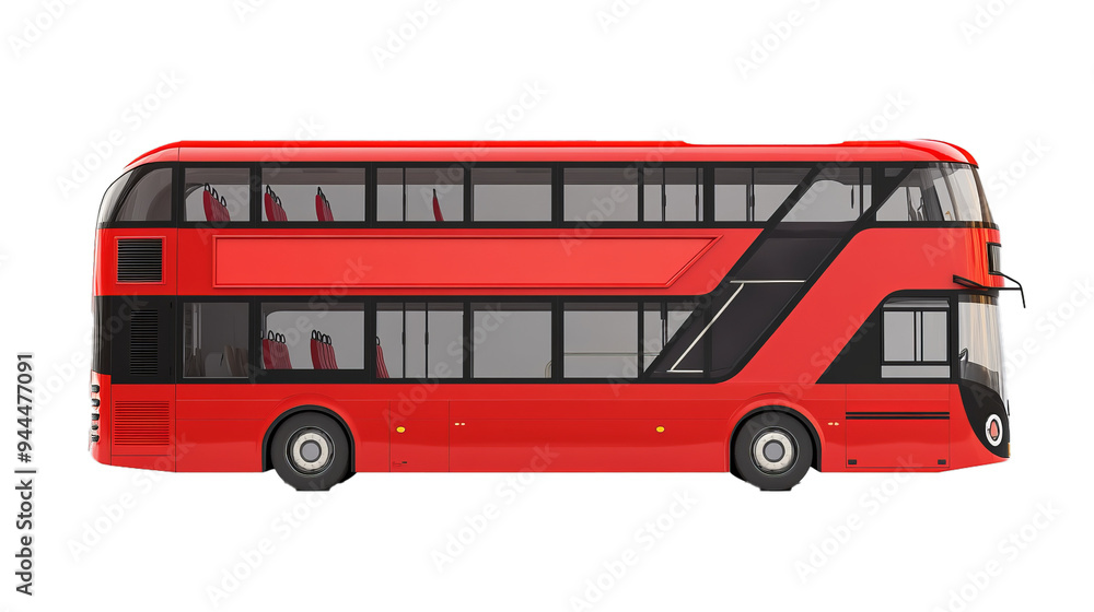 Modern double-decker bus isolated on a white background Modern double-decker bus isolated on a white background