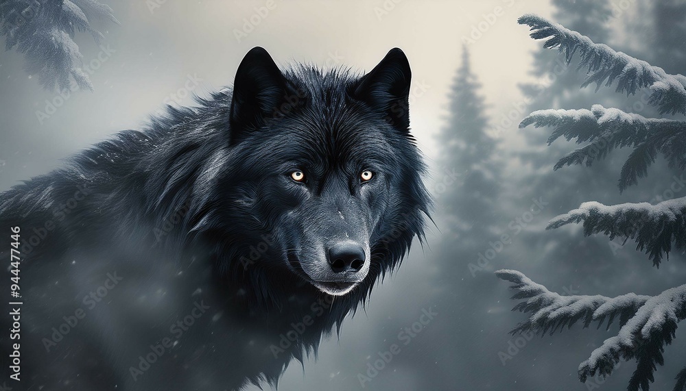 Naklejka premium portrait of a black dog