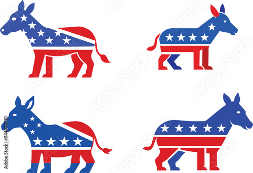 democrat donkey red white and blue political Isola. 