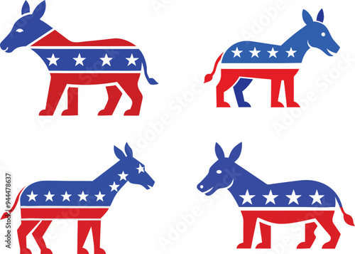 democrat donkey red white and blue political Isola. 