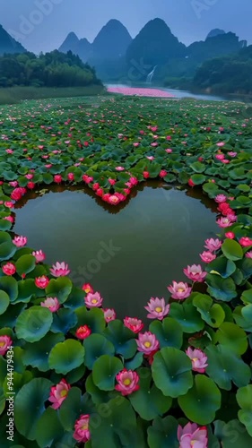 pink lotus flower Time lapse of pink lotus water lily flower, lotus blooming in pond