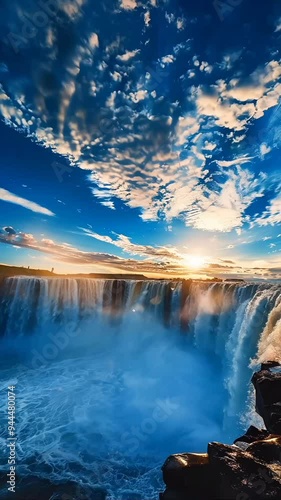 sunrise over the river Aerial Lanscape with River and Boreal Forest in Sweden - Scandinavia