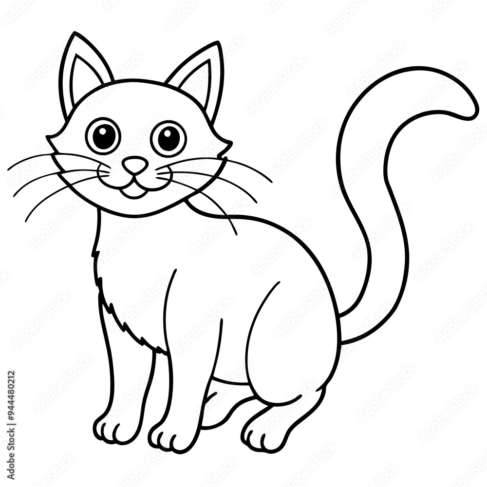 Halloween cat line art vector illustration, Halloween outline vector
Halloween cat line art vector illustration, Halloween outline vector