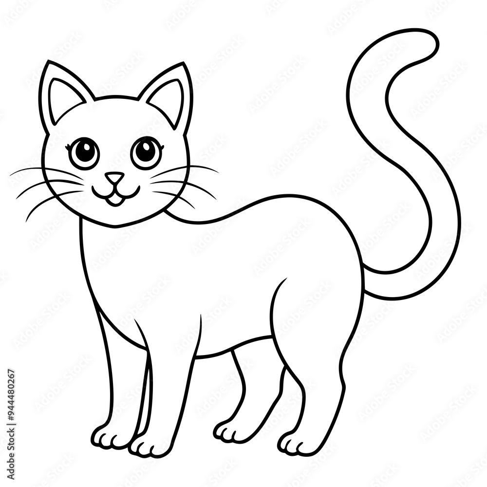 Halloween cat line art vector illustration, Halloween outline vector
Halloween cat line art vector illustration, Halloween outline vector