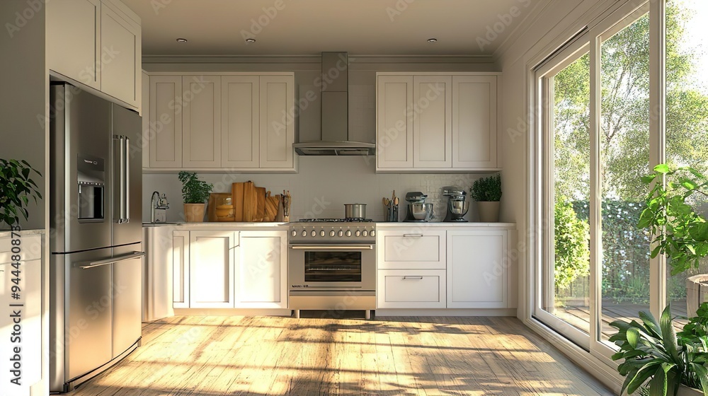 Modern kitchen design with high-quality stainless steel appliances and contemporary cabinetry picture Modern kitchen design with high-quality stainless steel appliances and contemporary cabinetry picture