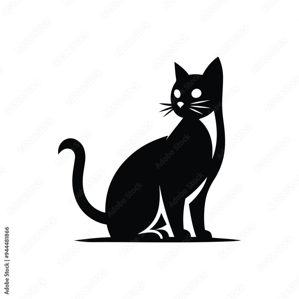 Whisker Thin Minimalist Cat Silhouette Art Whisker Thin Minimalist Cat Silhouette Art