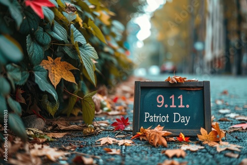 Tribute design: text 9.11. capturing essence of remembrance and patriotism, reflecting on significance of day, collective strength of a nation, patriot day, background, wallpaper, banner, copy space.
