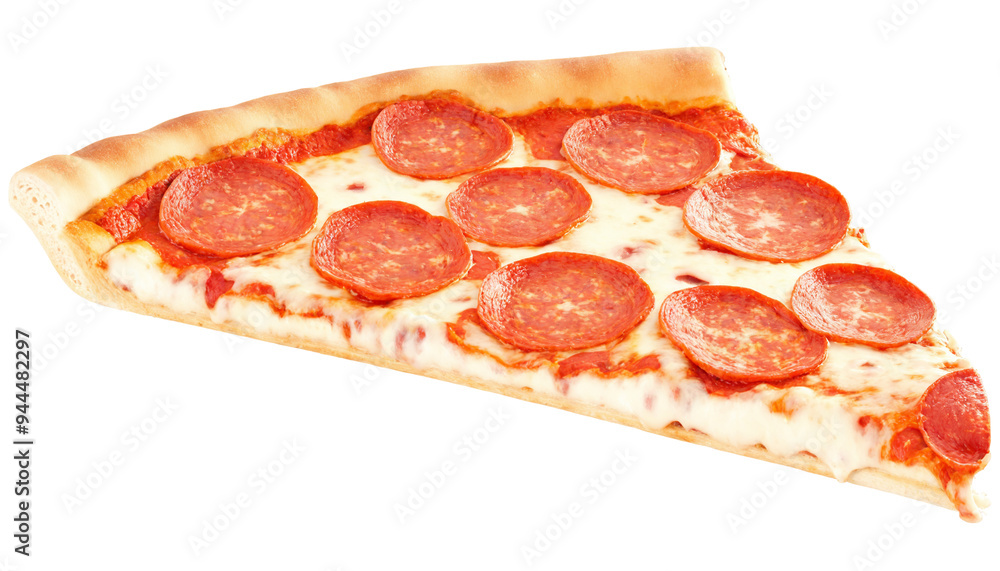 Pepperoni pizza slices on a transparent background Pepperoni pizza slices on a transparent background