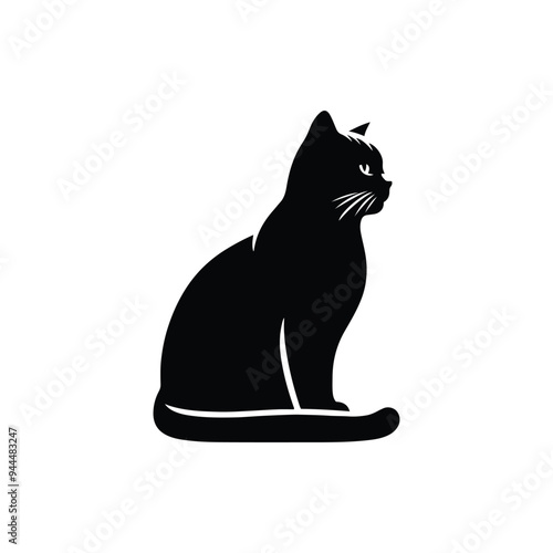 Silhouetted Felines Minimalist Cat Art