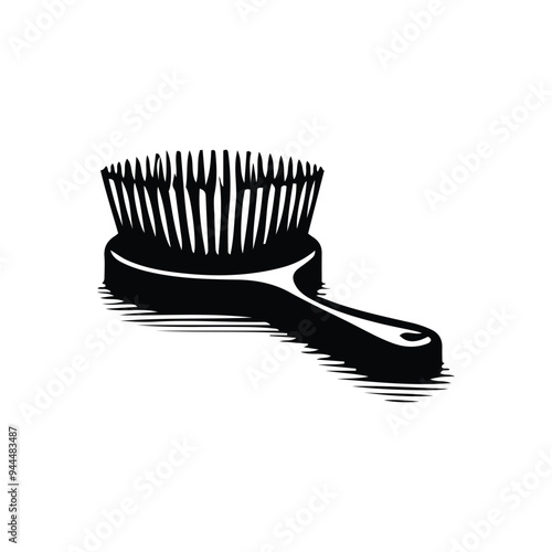 Animal Body Cleaning Hair Brush Silhouette Illustration