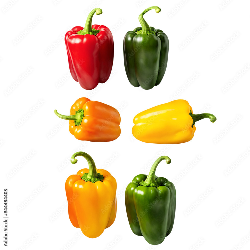 Colorful Peppers on a transparent background Colorful Peppers on a transparent background
