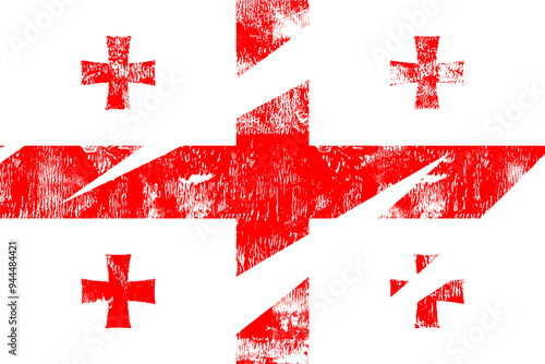 textured brush flag of Georgia. Georgia grungy flag