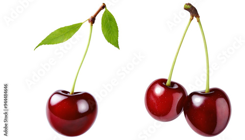 cherry berries on a transparent background