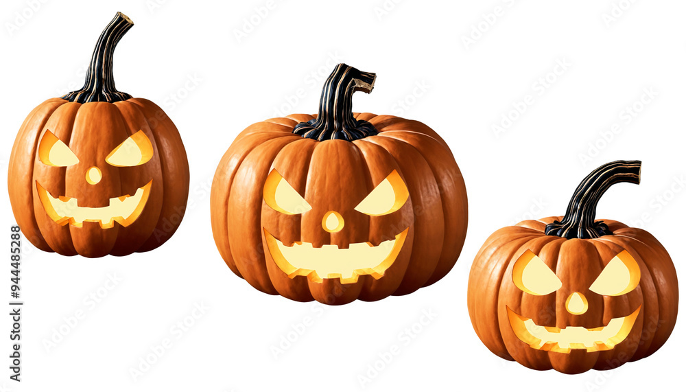 Happy Halloween Pumpkins on a transparent background Happy Halloween Pumpkins on a transparent background