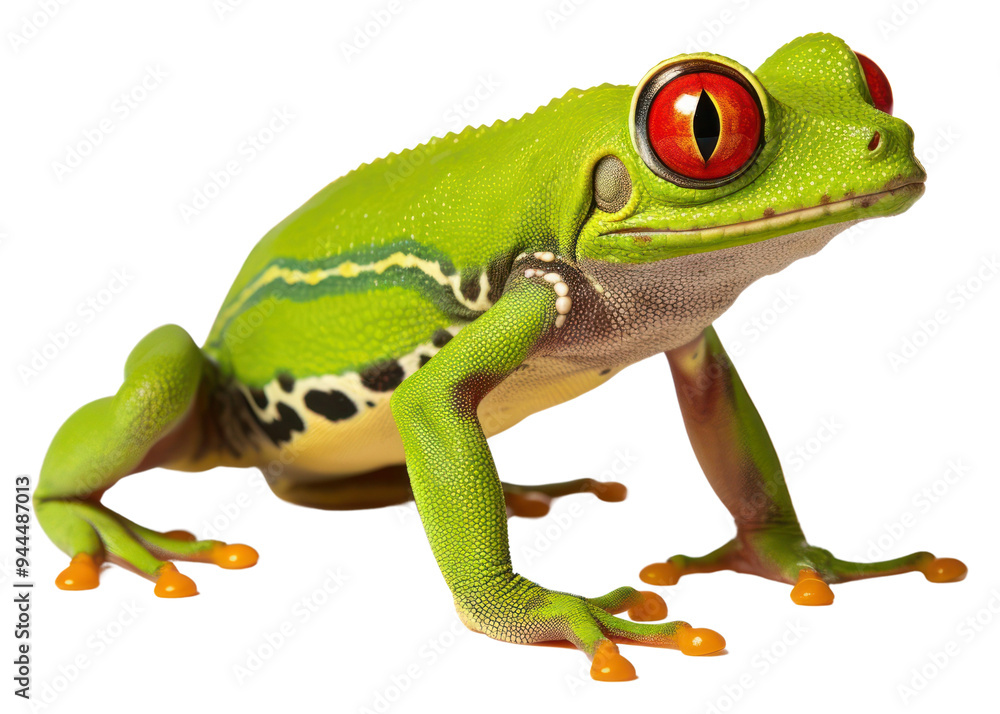 Obraz premium PNG Red-eyed tree frog amphibian wildlife reptile.