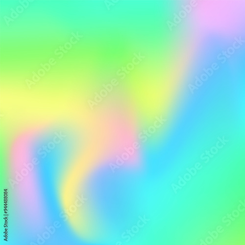 Iridescent Texture. Hippy Retro Gradient. Soft Foil. Digital Light. Metal Futuristic Brochure. Pop Effect. Abstract Background. Hologram Gradient. Blue Iridescent Texture