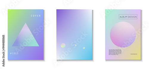 Triangle Shape. 3d Design. Creative Poster. Grainy Minimal Background. Purple Texture Holographic Set. Digital Banner. Futuristic Bright Template. Violet Triangle Shape