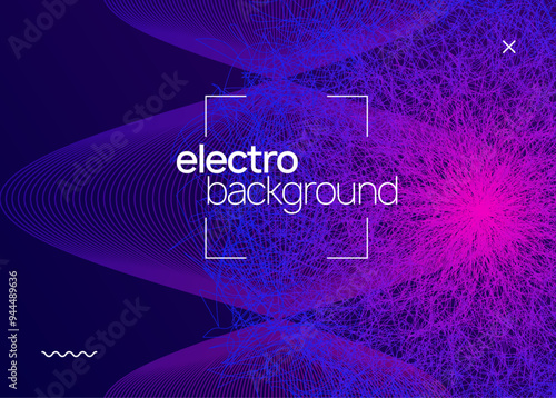 Edm Background. Music Design. Night Club Concert Template. Electronic Audio Illustration. Violet Dance Flyer. Festival Vector. Green Dj Banner. Pink Edm Background