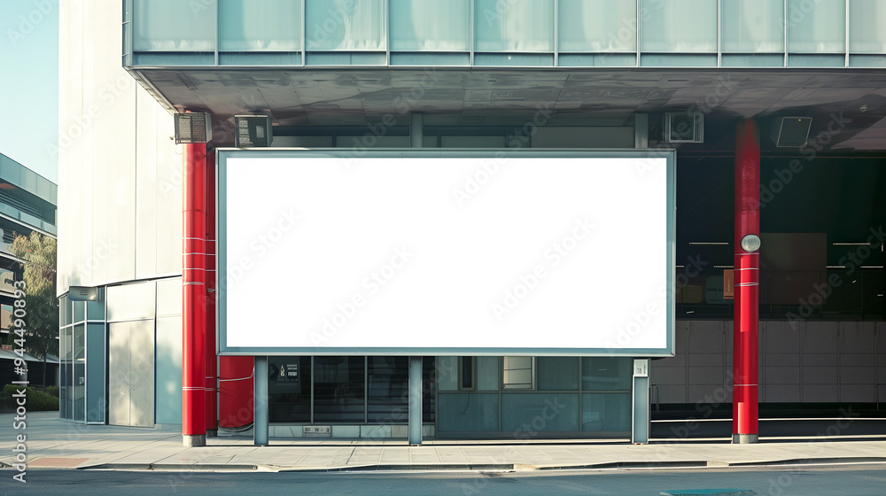 Mockup of Big Horizontal Banner on City Street Mockup of Big Horizontal Banner on City Street