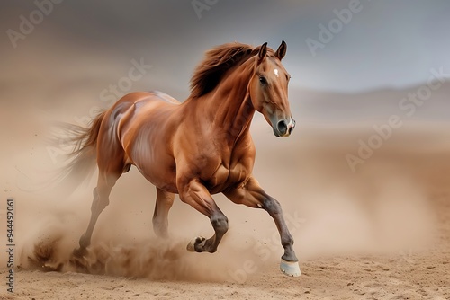 horse running in the desert