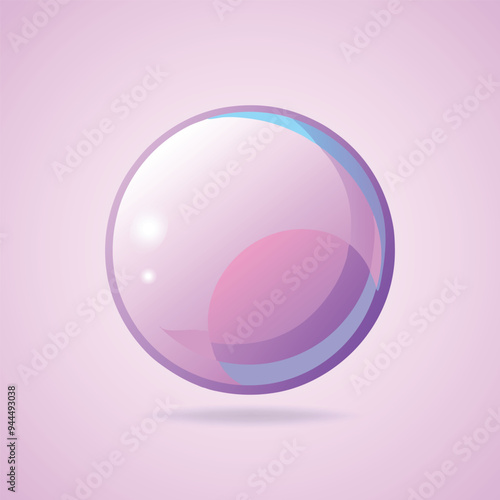 Realistic Soap Water Bubble Illustration Gradient Color Transparent White Background