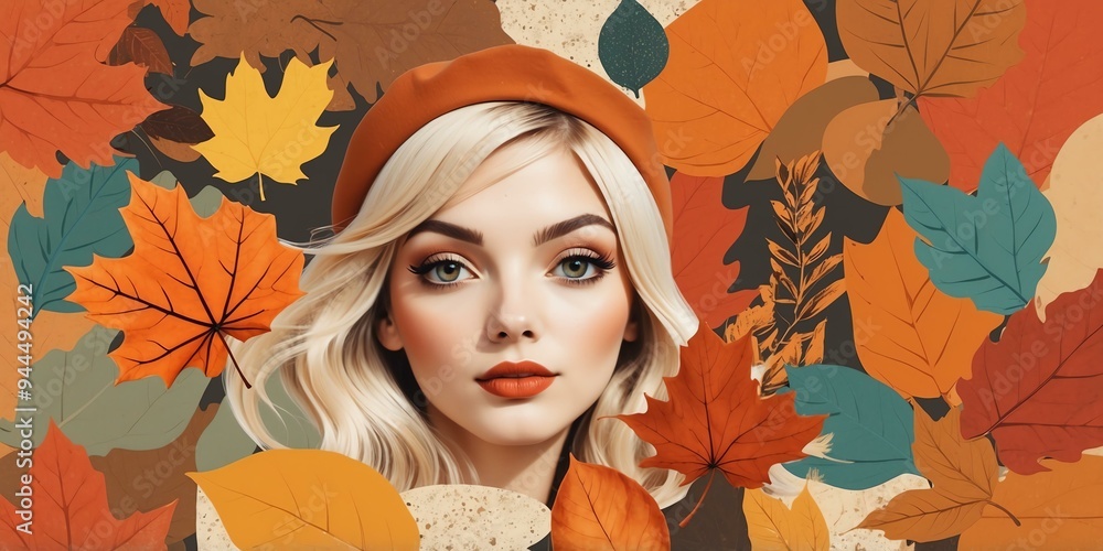 autumn themed retro vibes in a cutandpaste background autumn themed retro vibes in a cutandpaste background