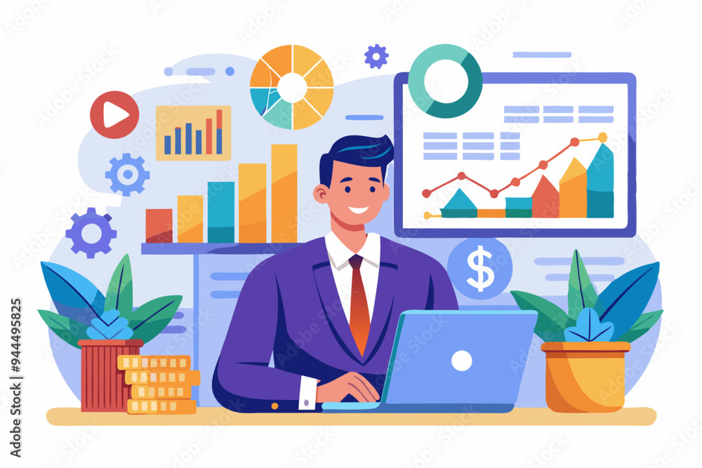 Investing data analysis to search for profit opportunity, financial chart and graph information, graph indicator for stock market trader, statistic concept, businessman investor on financial chart
Investing data analysis to search for profit opportunity, financial chart and graph information, graph indicator for stock market trader, statistic concept, businessman investor on financial chart